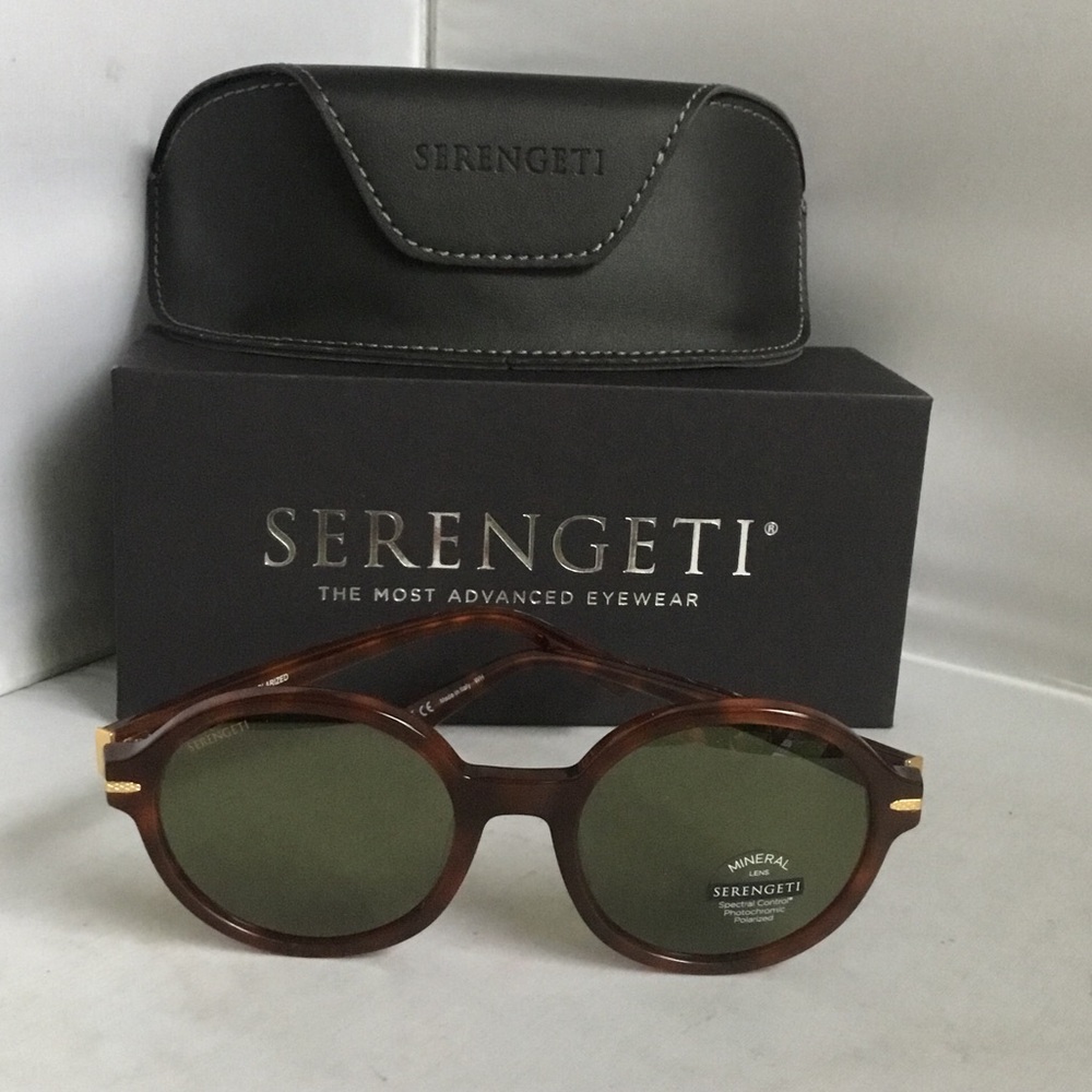 Serengeti Joan Tortoise Sunglasses Polarized with Green Lenses